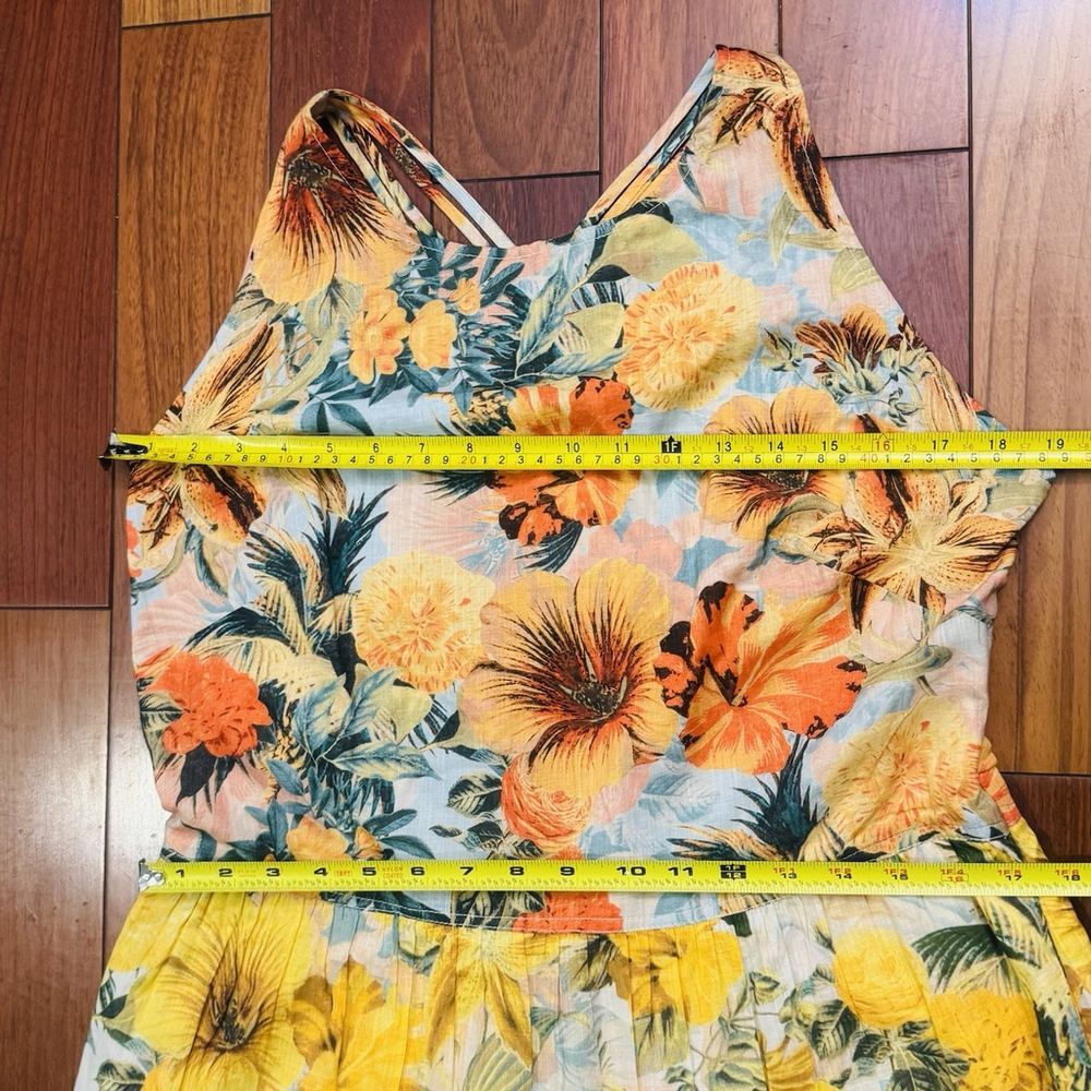 NWT Anthropologie Pilcro Halter Maxi Dress Size:XL Yellow Floral Tier Tropical - Picture 10 of 16
